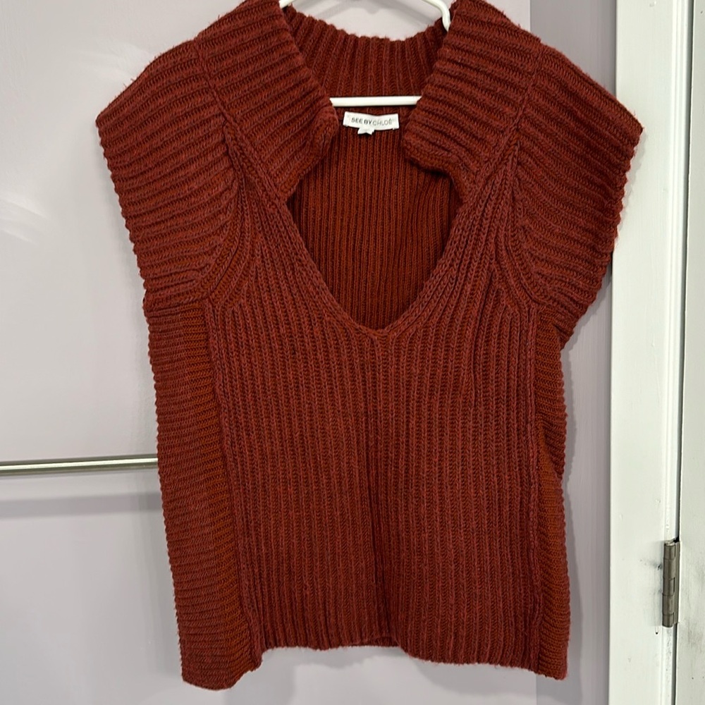 See By Chloe Rust Knit Top